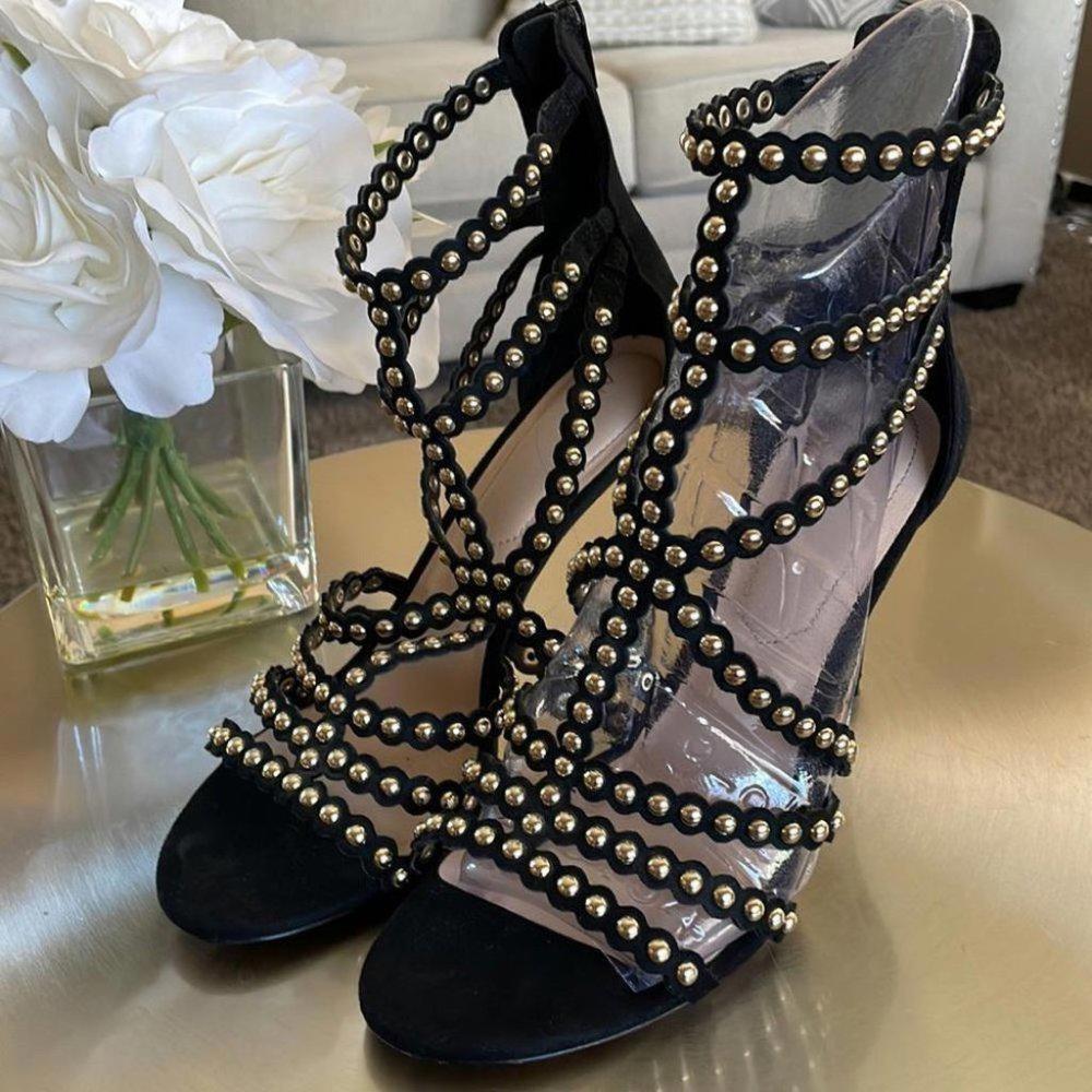 Aldo Women’s Strappy Open Toe‎ High Heels Black Size 8.5